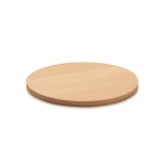 Round bamboo coaster wood colour