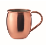 Stainless steel cocktail cup, matte copper finish, 400 ml salmon colour