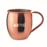 Stainless steel cocktail cup, matte copper finish, 400 ml salmon colour main view