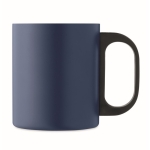 Double wall stainless steel mug with PP handle, 300 ml ultramarine blue colour fifth view