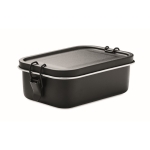 Stainless steel lunch boxes with dividers and clips, 750 ml black colour