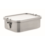 Large steel lunch box with divider, 1.2 L silver colour