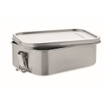 Large steel lunch box with divider, 1.2 L silver colour second view