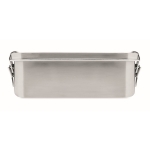 Large steel lunch box with divider, 1.2 L silver colour seventh view