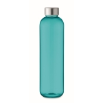 Large transparent Tritan bottle with screw cap, 1 L transparent blue colour