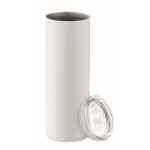 White stainless steel thermal mug, 590 ml white colour second view