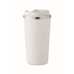 Elegant leak-proof thermal mug for drinks on the go, 510 ml white colour