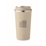 Elegant leak-proof thermal mug for drinks on the go, 510 ml beige colour main view