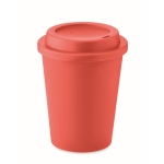 Double-walled take-away coffee cup, 300 ml red colour