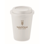 Double-walled take-away coffee cup, 300 ml white colour main view