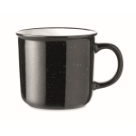 Vintage style speckled ceramic mug, 400 ml black colour