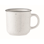 Vintage style speckled ceramic mug, 400 ml white colour