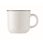 Vintage style speckled ceramic mug, 400 ml white colour third view