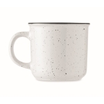 Vintage style speckled ceramic mug, 400 ml white colour fourth view