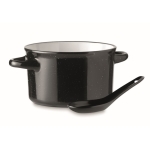 Cooking pot for soups, vintage design for events black colour