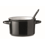 Cooking pot for soups, vintage design for events black colour second view