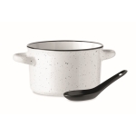 Cooking pot for soups, vintage design for events white colour