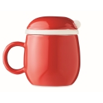 Mug in the shape of a cheerful Santa Claus, 370 ml red colour third view