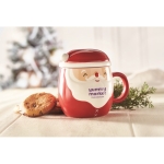 Mug in the shape of a cheerful Santa Claus, 370 ml red colour main ambient view