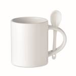 Tea mug, spoon in handle, full colour sublimation, 300 ml white colour