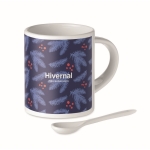 Tea mug, spoon in handle, full colour sublimation, 300 ml white colour third main view