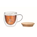 Christmas style mug with bamboo lid, 220 ml transparent colour second view