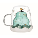 Festive Christmas tree style jar with lid, 250ml transparent colour third view