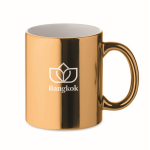 Glossy ceramic mug with handle, 300ml gold colour main view