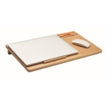 Bamboo laptop stand with ventilation and mouse pad wood colour second view