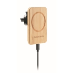 Magnetic wireless charger made of bamboo, for the car wood colour main view