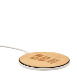 Modern mobile phone charger, bamboo & ABS view with print area