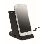 Pencil holder with wireless smartphone charging station black colour third view