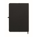 RPET notebook with phone holder and bamboo details, A5 black colour fifth view