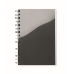 Lined notebook with ring binding made of recycled plastic, A5 black colour