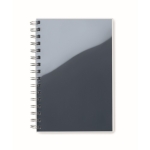 Lined notebook with ring binding made of recycled plastic, A5 blue colour