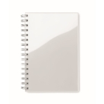 Lined notebook with ring binding made of recycled plastic, A5 white colour