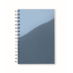 Lined notebook with ring binding made of recycled plastic, A5 royal blue colour