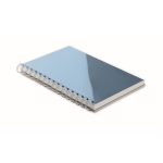 Lined notebook with ring binding made of recycled plastic, A5 royal blue colour second view