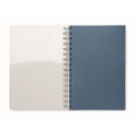 Lined notebook with ring binding made of recycled plastic, A5 royal blue colour third view