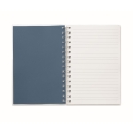 Lined notebook with ring binding made of recycled plastic, A5 royal blue colour fourth view