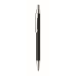 Eco-friendly ballpoint pen in recycled aluminium with blue ink black colour seventh view