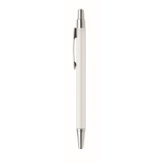 Eco-friendly ballpoint pen in recycled aluminium with blue ink white colour third view