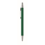 Eco-friendly ballpoint pen in recycled aluminium with blue ink green colour third view