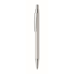 Eco-friendly ballpoint pen in recycled aluminium with blue ink silver colour seventh view