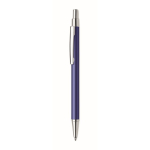 Eco-friendly ballpoint pen in recycled aluminium with blue ink royal blue colour