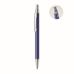 Eco-friendly ballpoint pen in recycled aluminium with blue ink royal blue colour seventh view