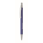 Eco-friendly ballpoint pen in recycled aluminium with blue ink royal blue colour main view