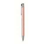 Recycled aluminium ballpoint pen with blue ink rose gold colour third view