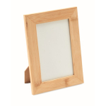 Rectangular wooden photo frame with logo, 10x15cm natural colour