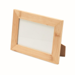 Rectangular wooden photo frame with logo, 10x15cm natural colour second view